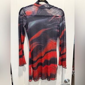 Forever 21 Red and Black Long Sleeve Dress